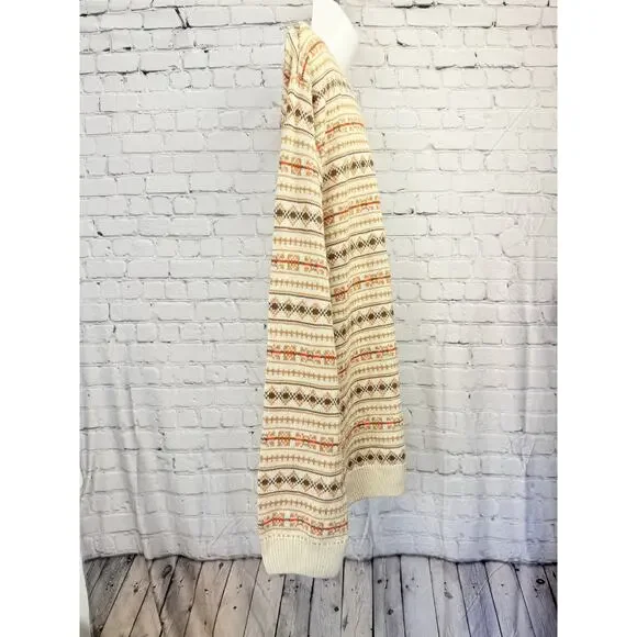 Chaps Ralph Lauren Brown Geometric Cotton Knitted Sweater Size XL - read - Picture 2 of 11